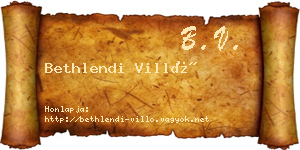 Bethlendi Villő névjegykártya